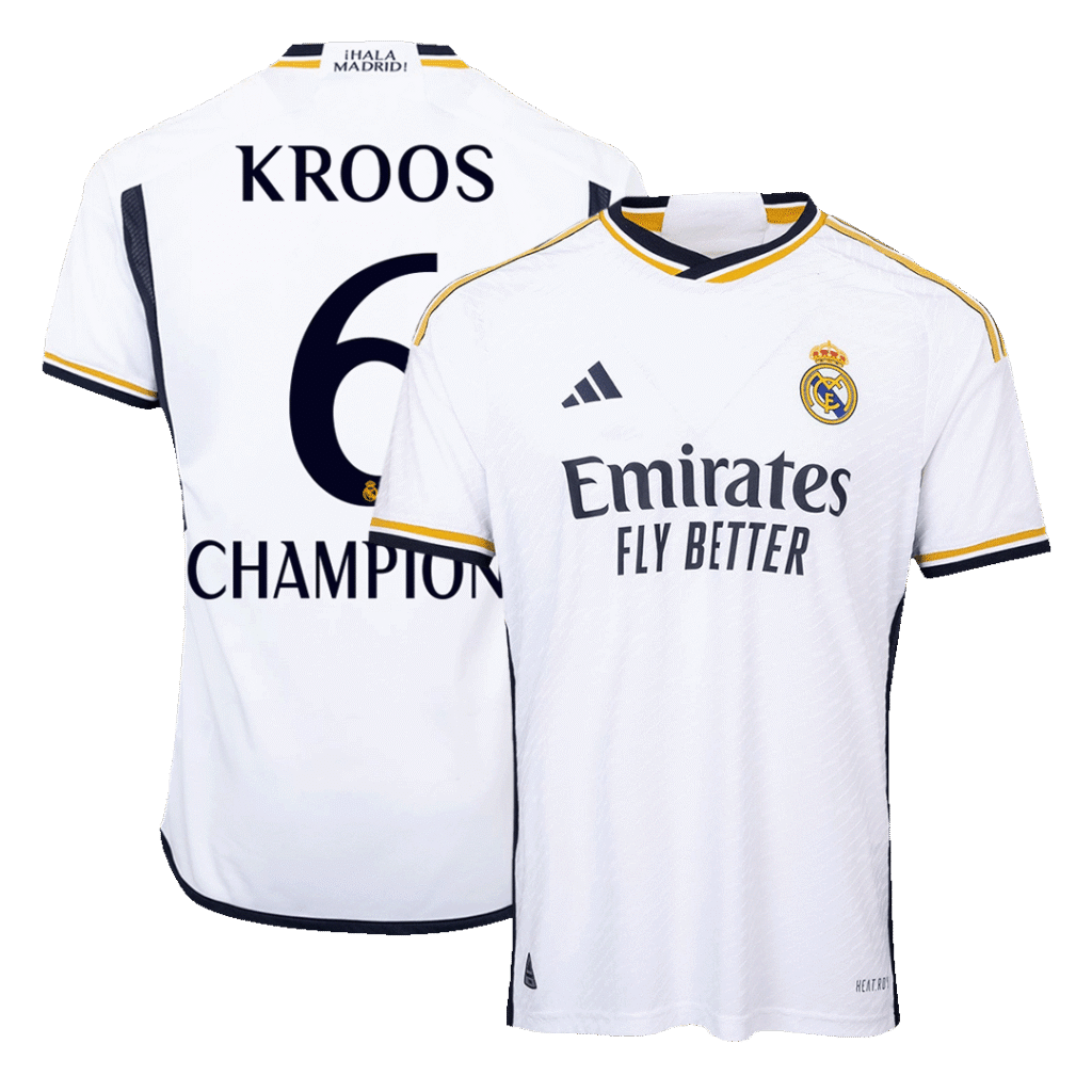 Authentic CHAMPIONS KROOS #6 Soccer Jersey Real Madrid Home Shirt 2023/24