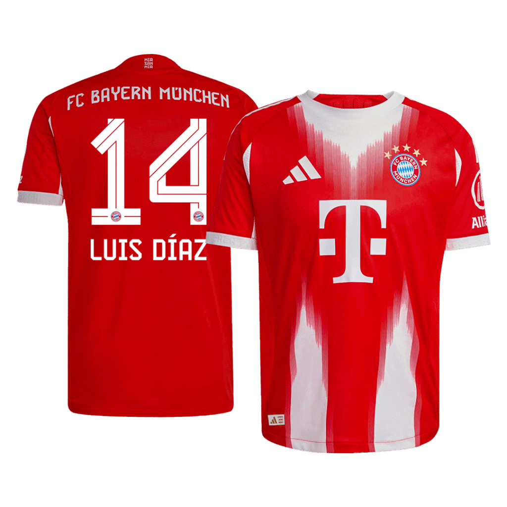 LUIS DÍAZ #14 Bayern Munich Home Authentic Soccer Jersey 2025/26