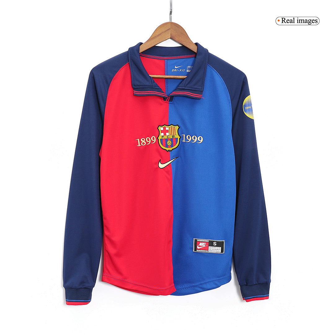 Retro Soccer Jersey Barcelona Home Long Sleeve 1999/00 - Image 8