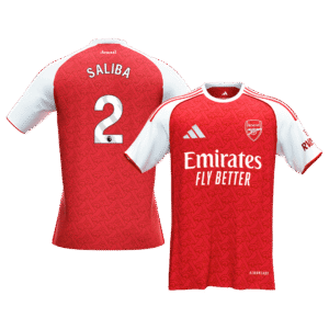SALIBA #2 Arsenal Home Soccer Jersey 2025/26