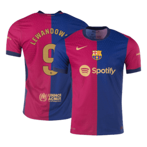 Authentic LEWANDOWSKI #9 Barcelona Home Football Shirt 2024/25- - old sponsor
