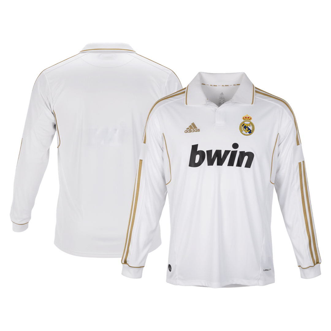 Retro Soccer Jersey Real Madrid Home Long Sleeve 2011/12 - Image 9