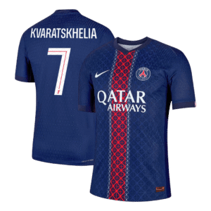 KVARATSKHELIA #7 PSG Home Authentic Soccer Jersey 2025/26