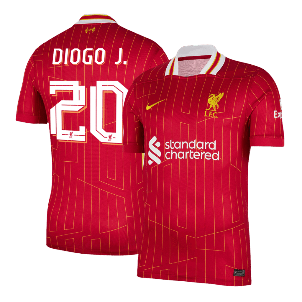 DIOGO J. #20 Liverpool Home Soccer Jersey 2024/25 Red - UCL
