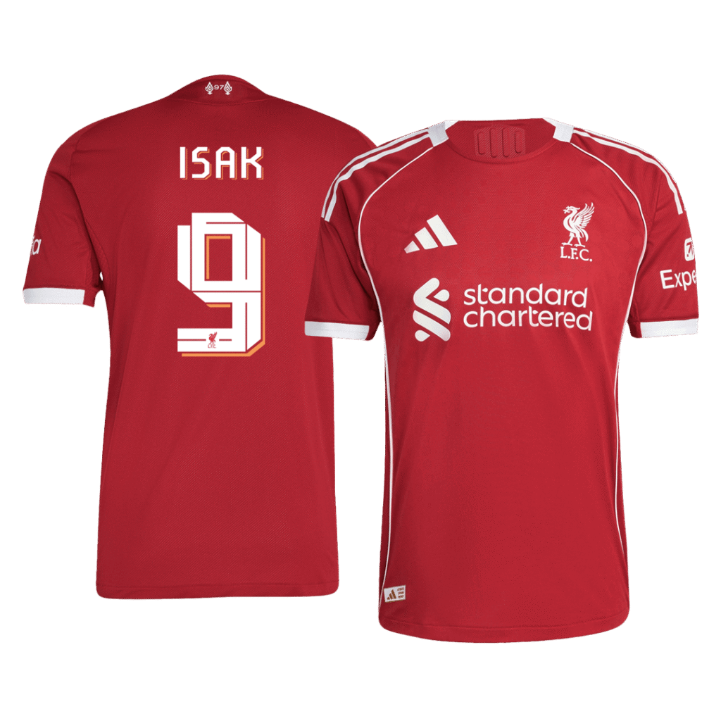 ISAK #9 Liverpool Home Authentic Soccer Jersey 2025/26