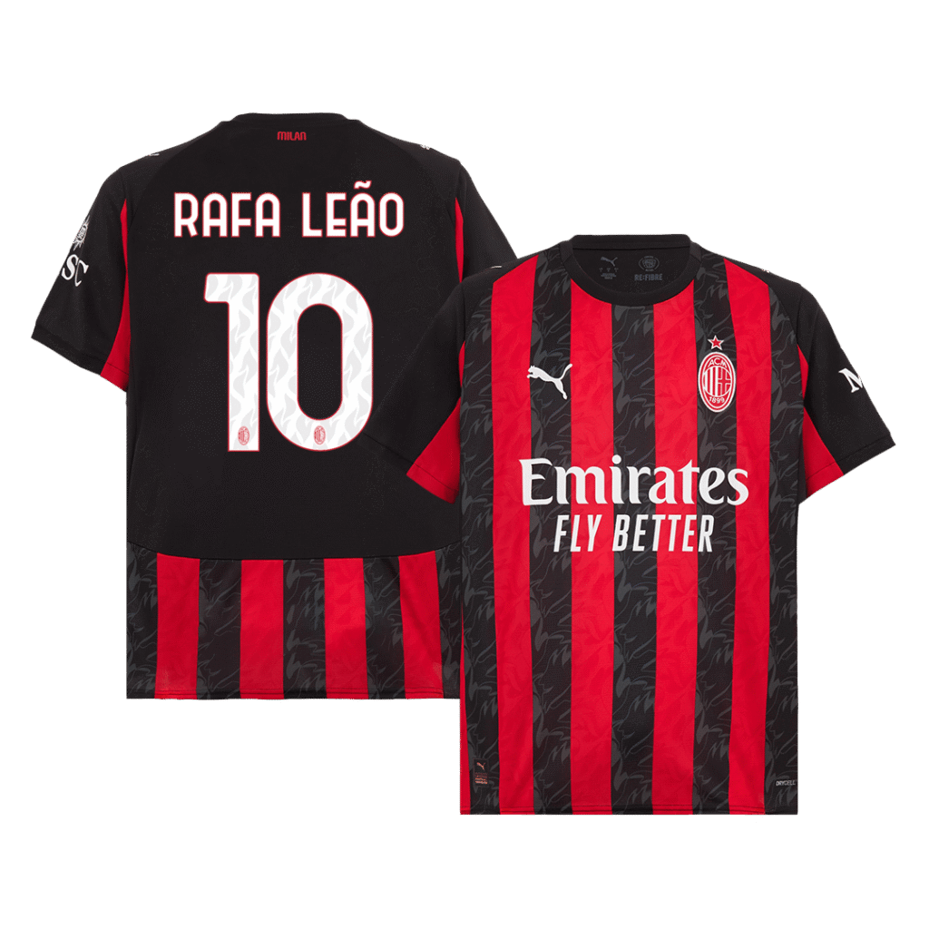 RAFA LEAO #10 AC Milan Home Soccer Jersey 2025/26 Red&Black