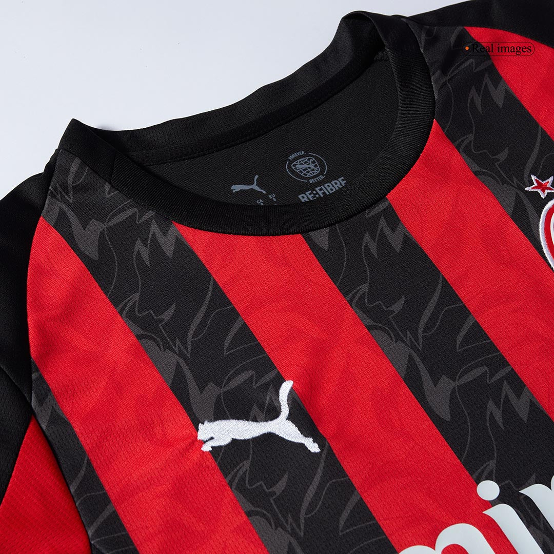 AC Milan Home Soccer Jersey Kit(Jersey+Shorts) 2025/26 Red&Black - Image 10