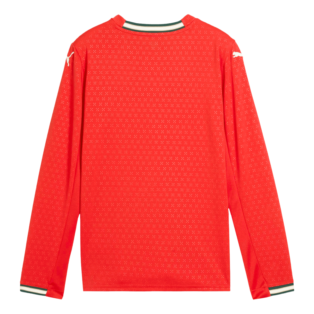 Portugal Home Long Sleeve Soccer Jersey 2025 Red - Image 12