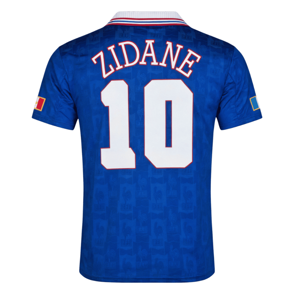 Retro Jersey Zidane #10 France Home Euro Cup 1996