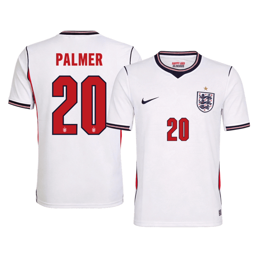 PALMER #20 England Home Soccer Jersey World Cup 2026