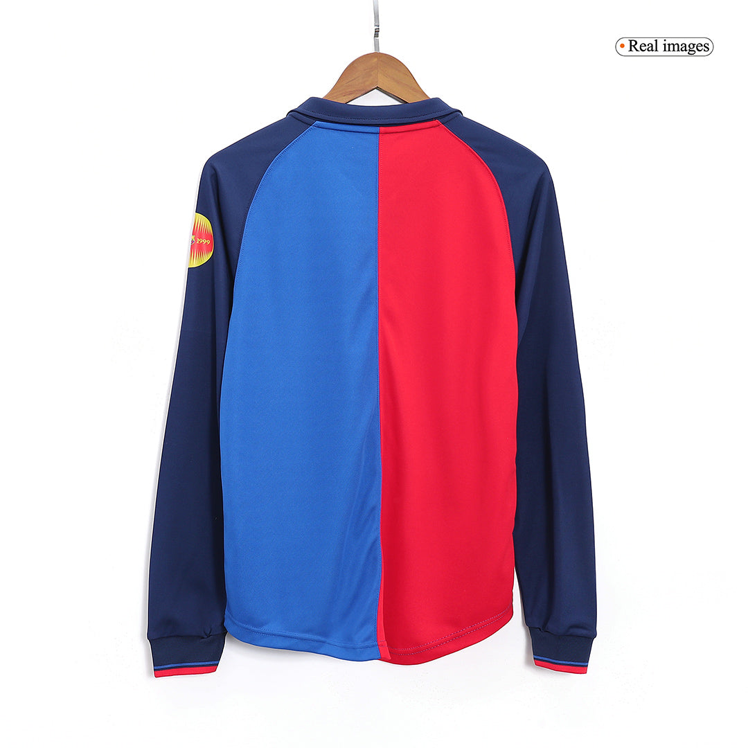 Retro Soccer Jersey Barcelona Home Long Sleeve 1999/00 - Image 7