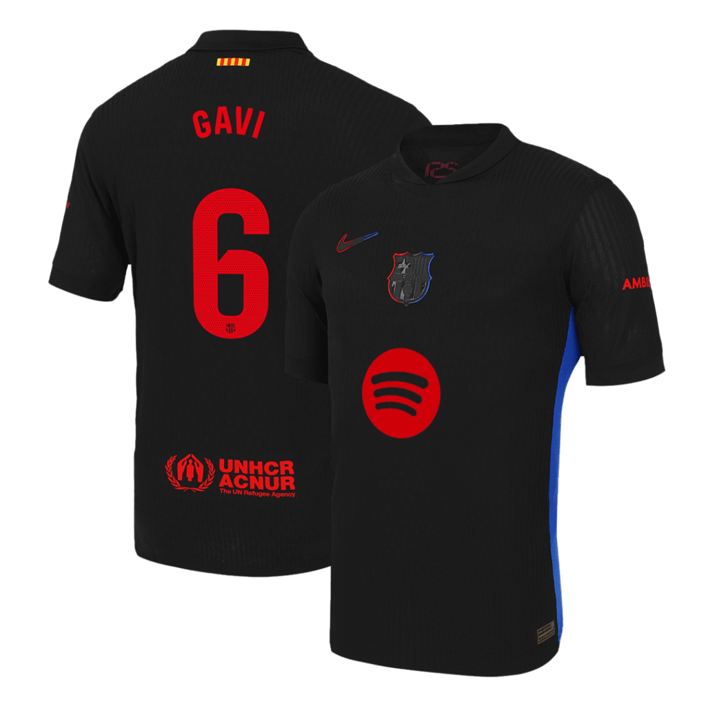 GAVI #6 Authentic Soccer Jersey Barcelona Away Shirt 2024/25 Spotify Logo Without Text