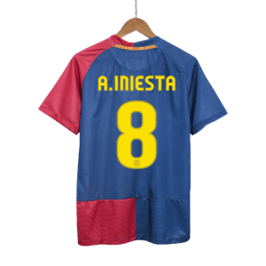 Retro Jersey A.INIESTA #8 Barcelona Retro Jersey Home Soccer Shirt 2008/09 UCL Final
