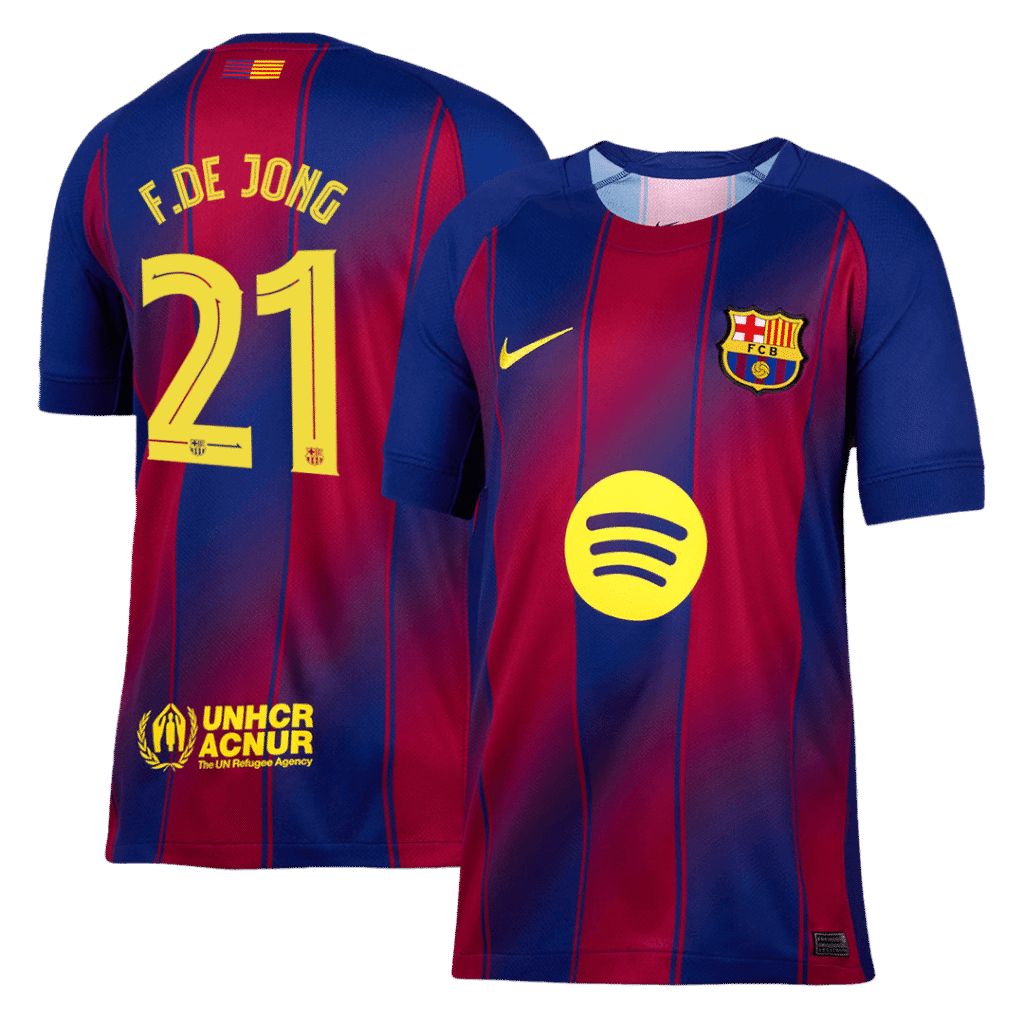 F.DE JONG #21 Barcelona Home Soccer Jersey 2025/26 -UCL