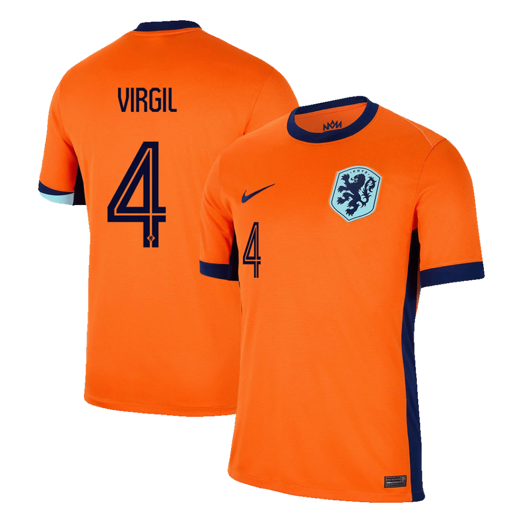 VIRGIL #4 Netherlands Home Soccer Jersey Euro 2024
