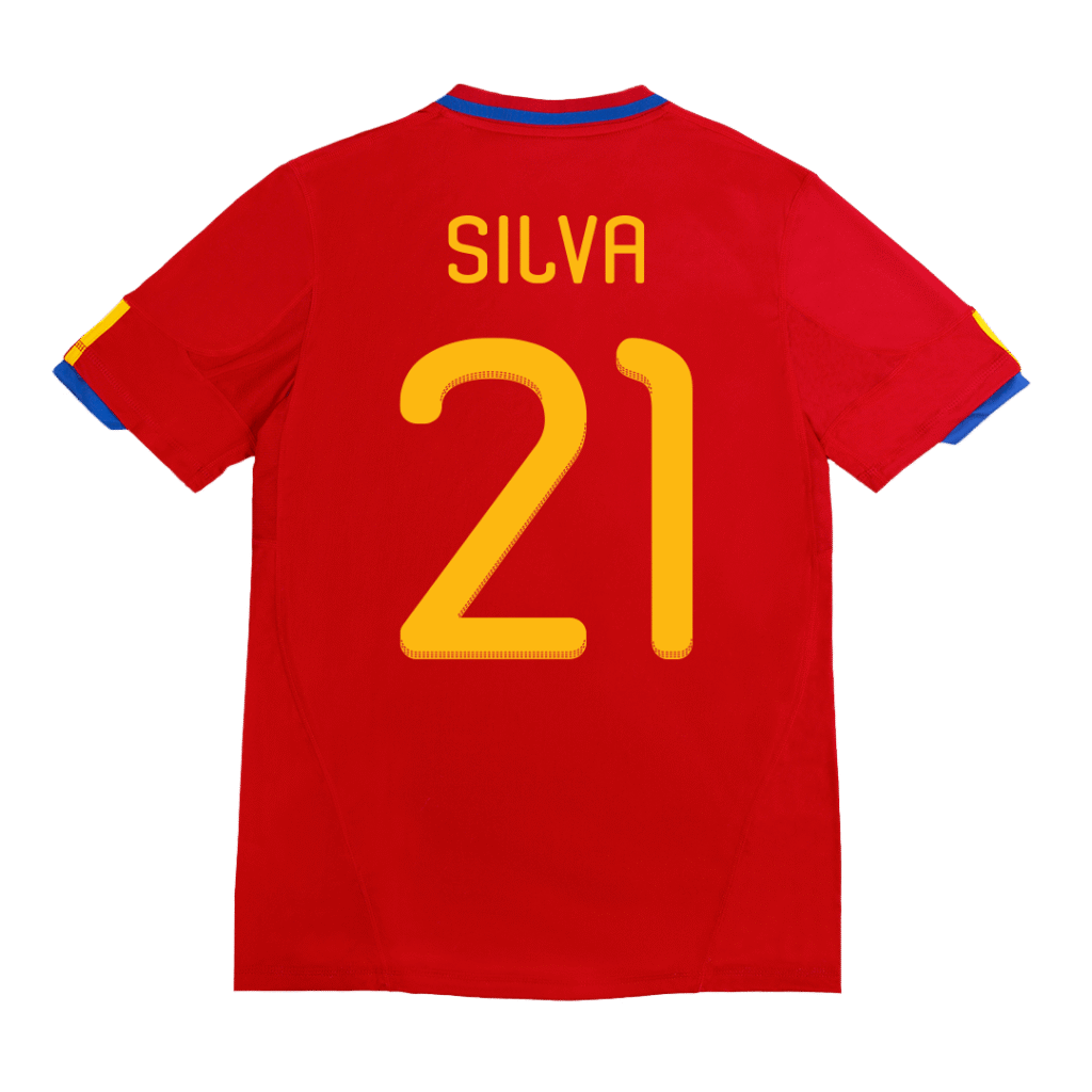 Retro SILVA #21 2010 Spain Home Soccer Jersey