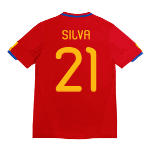 Retro SILVA #21 2010 Spain Home Soccer Jersey