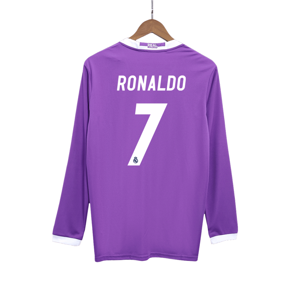 RONALDO #7 Real Madrid Retro Jersey Away Long Sleeve Soccer Shirt 2016/17