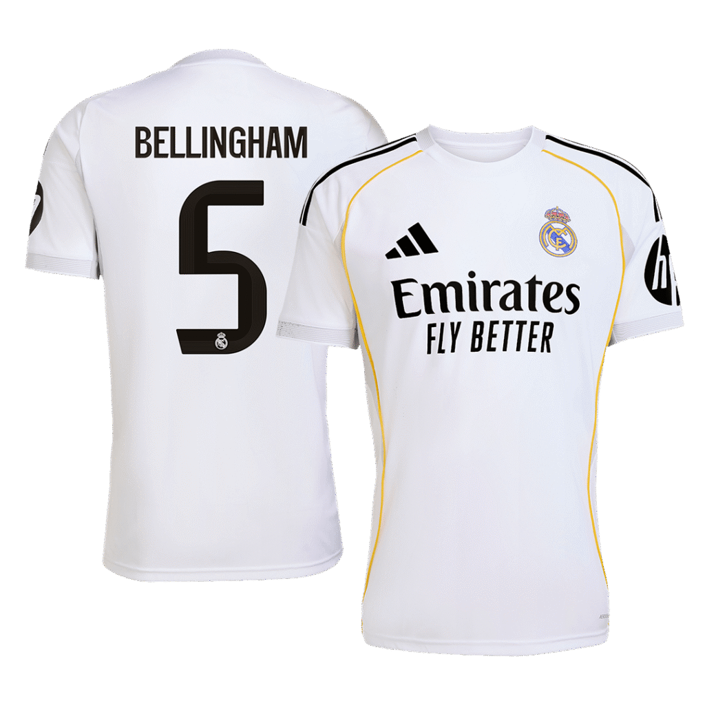 BELLINGHAM #5 Real Madrid Soccer Jersey Home Custom Shirt 2025/26
