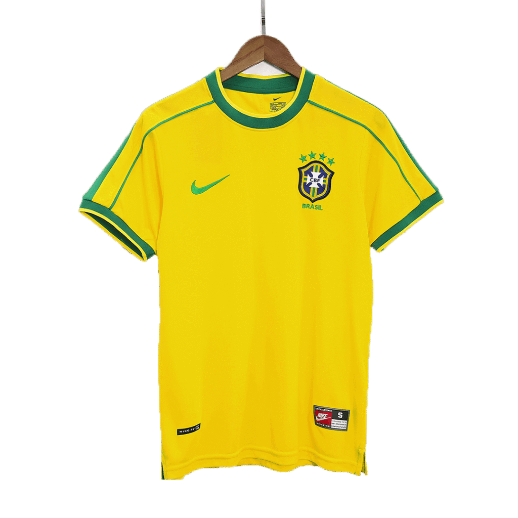 Retro 1998 Brazil Home Soccer Jersey