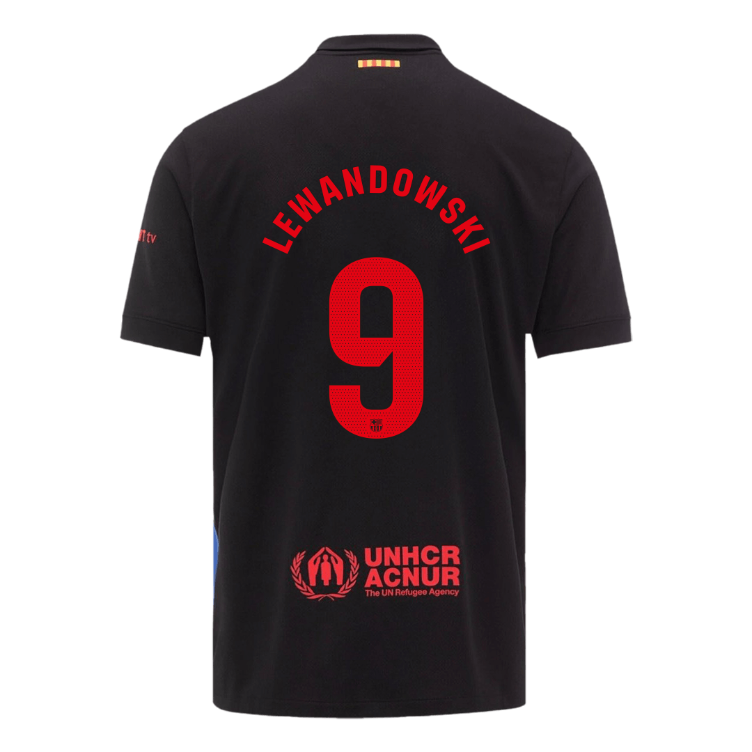 Barcelona LEWANDOWSKI #9 Soccer Jersey Away Custom Shirt 2024/25 Spotify Logo Without Text - Image 8