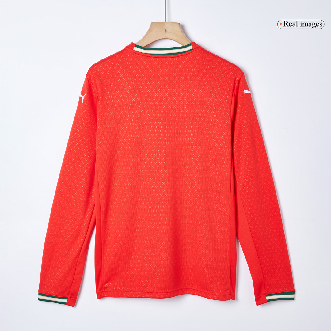 Portugal Home Long Sleeve Soccer Jersey 2025 Red - Image 9