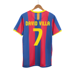 Retro Jersey DAVID VILLA #7 Barcelona Retro Jersey Home Soccer Shirt 2010/11