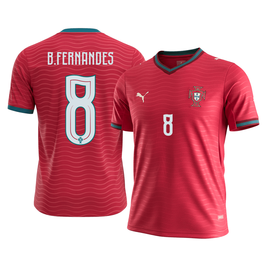 B.FERNANDES#8 Portugal Home Soccer Jersey World Cup 2026 Red