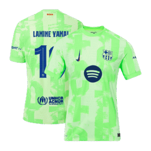 Authentic LAMINE YAMAL #19 Soccer Jersey Barcelona Third Away Shirt 2024/25 UCL Spotify Logo Without Text