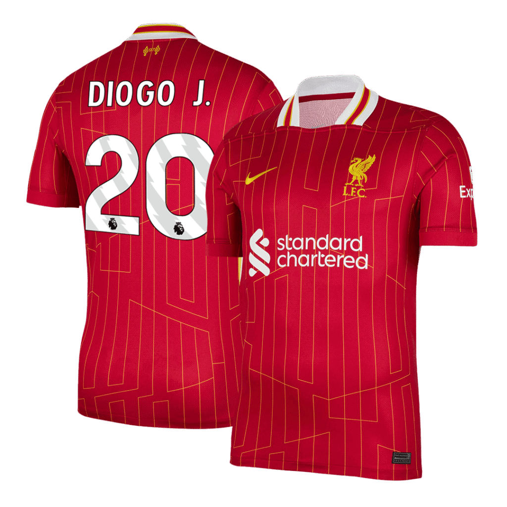 DIOGO J. #20 Liverpool Home Soccer Jersey 2024/25 Red