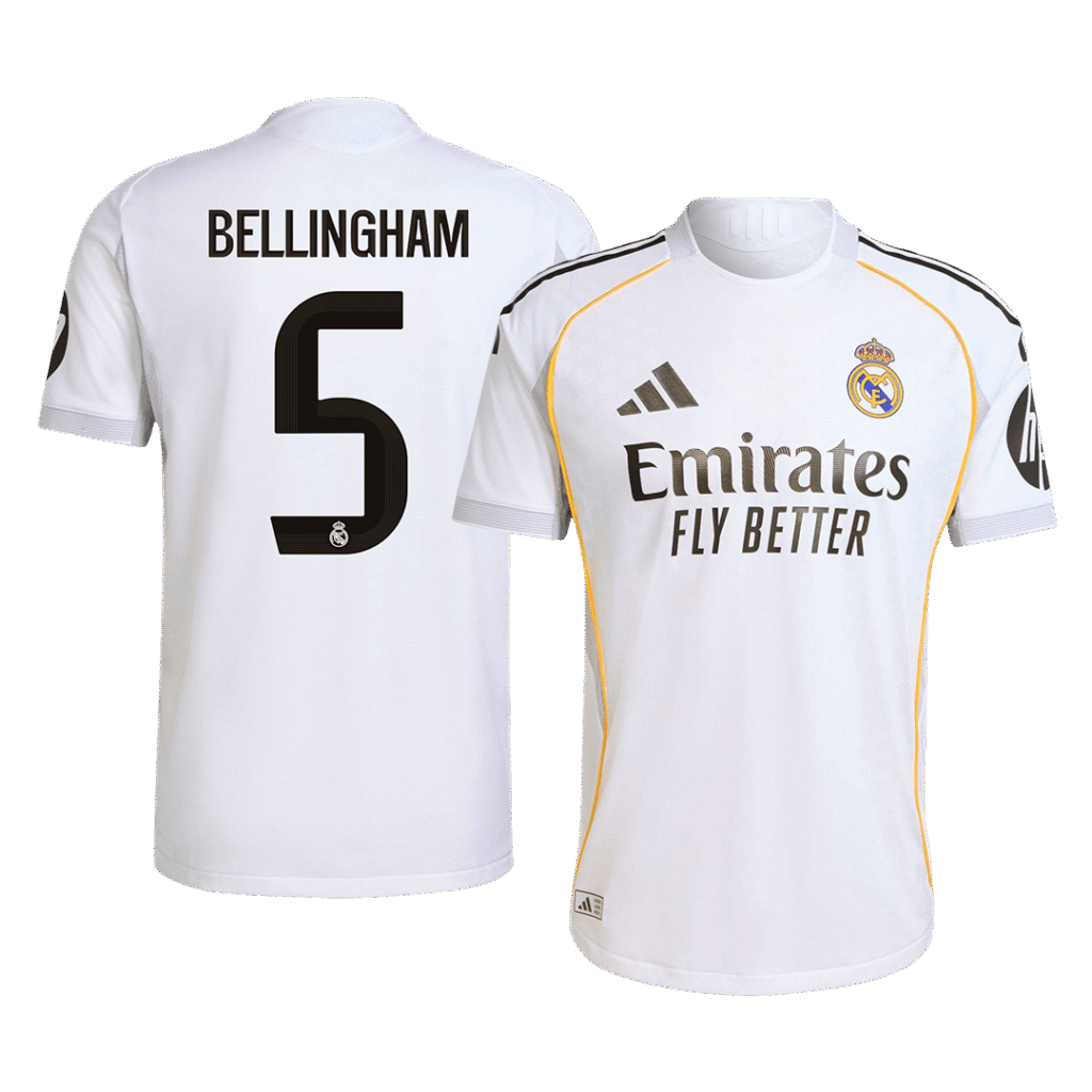 Authentic BELLINGHAM #5 Soccer Jersey Real Madrid Home Shirt 2025/26