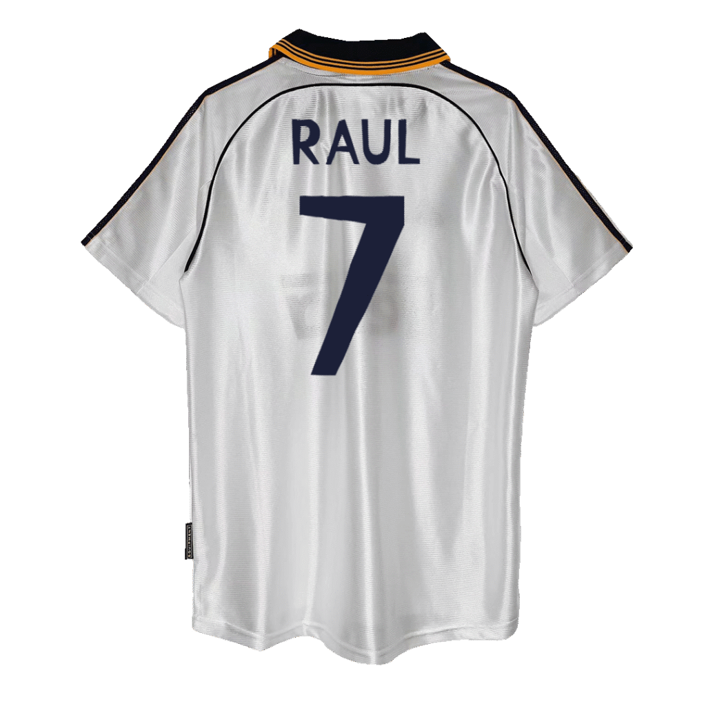 Retro Jersey RAUL #7 Real Madrid Retro Jersey Home Soccer Shirt 1998/00