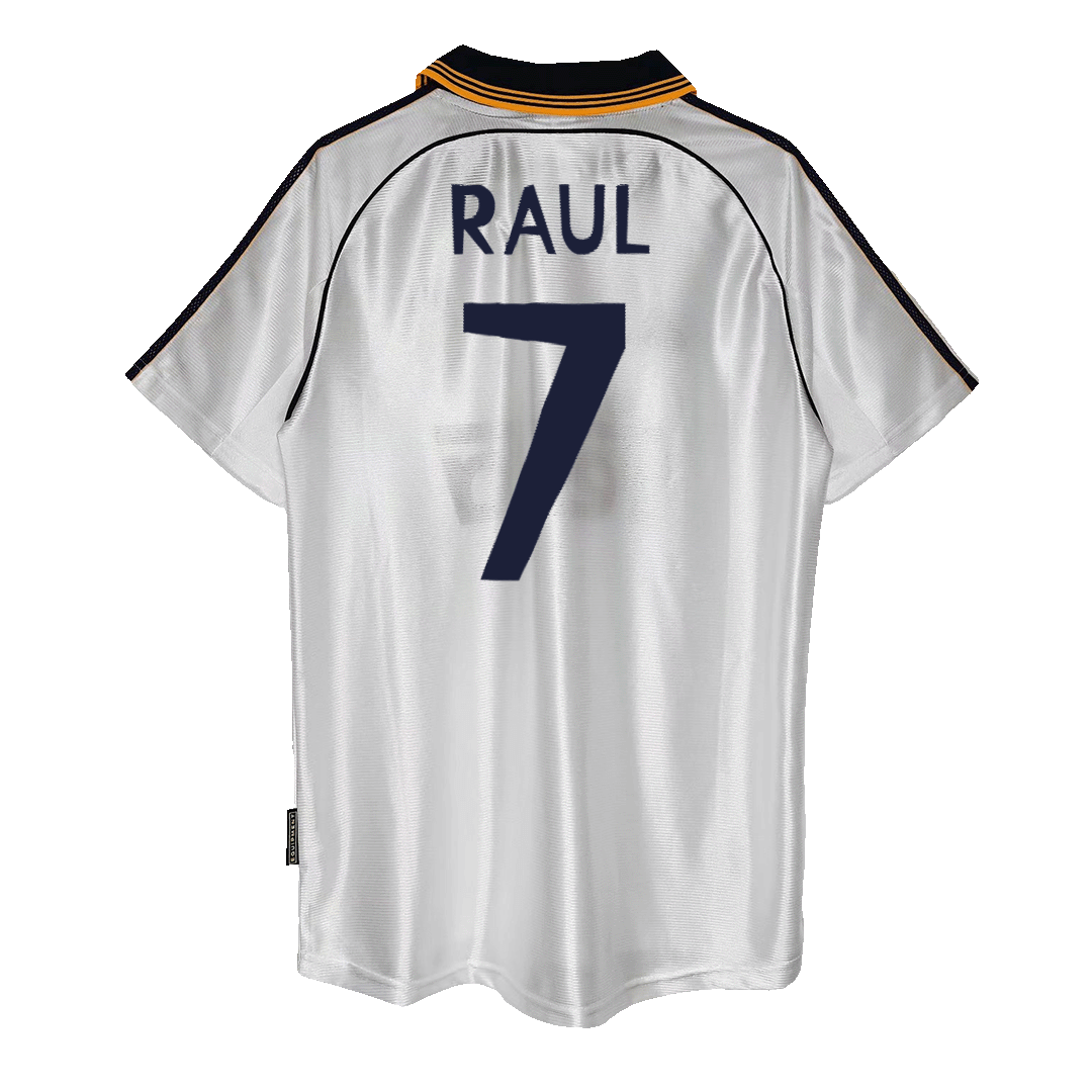 Retro Jersey RAUL #7 Real Madrid Retro Jersey Home Soccer Shirt 1998/00