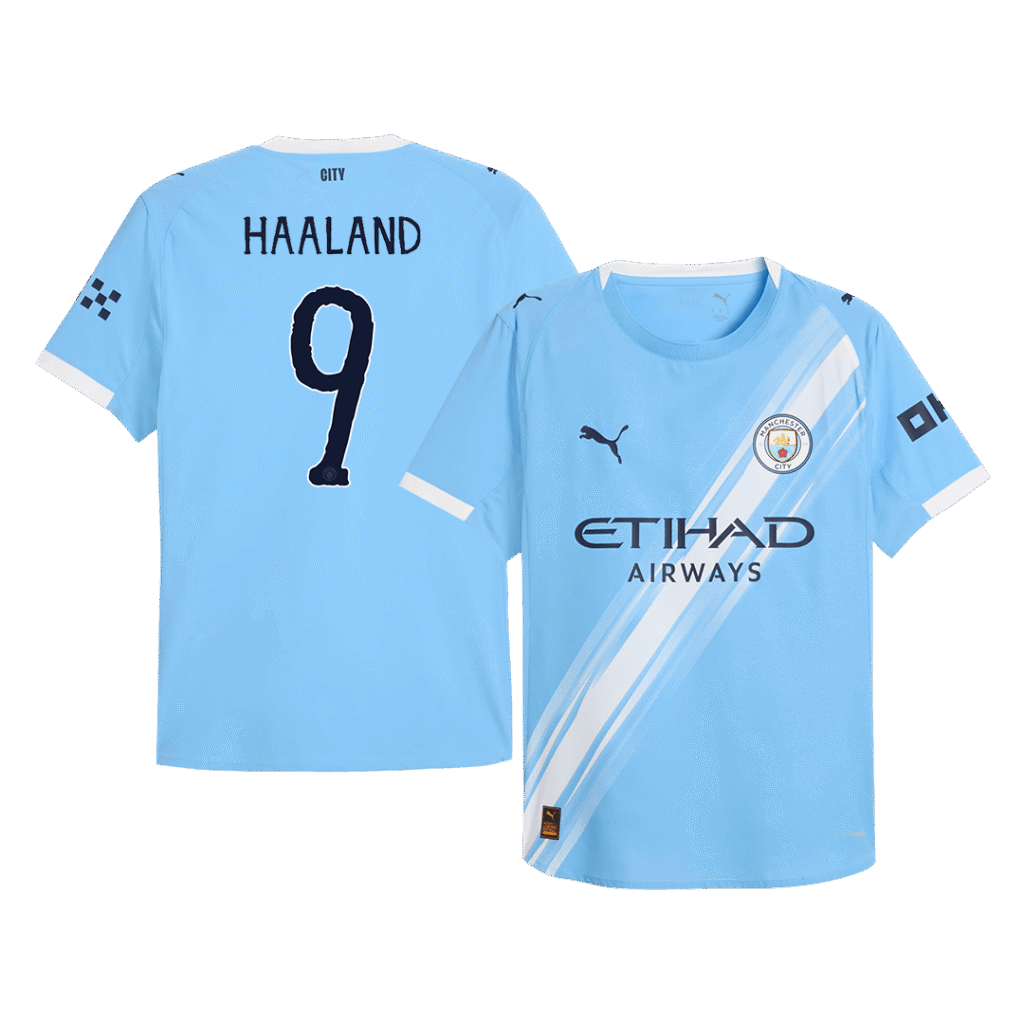 HAALAND #9 Authentic Manchester City Home Soccer Jersey 2025/26 Blue Jersey - Club World Cup