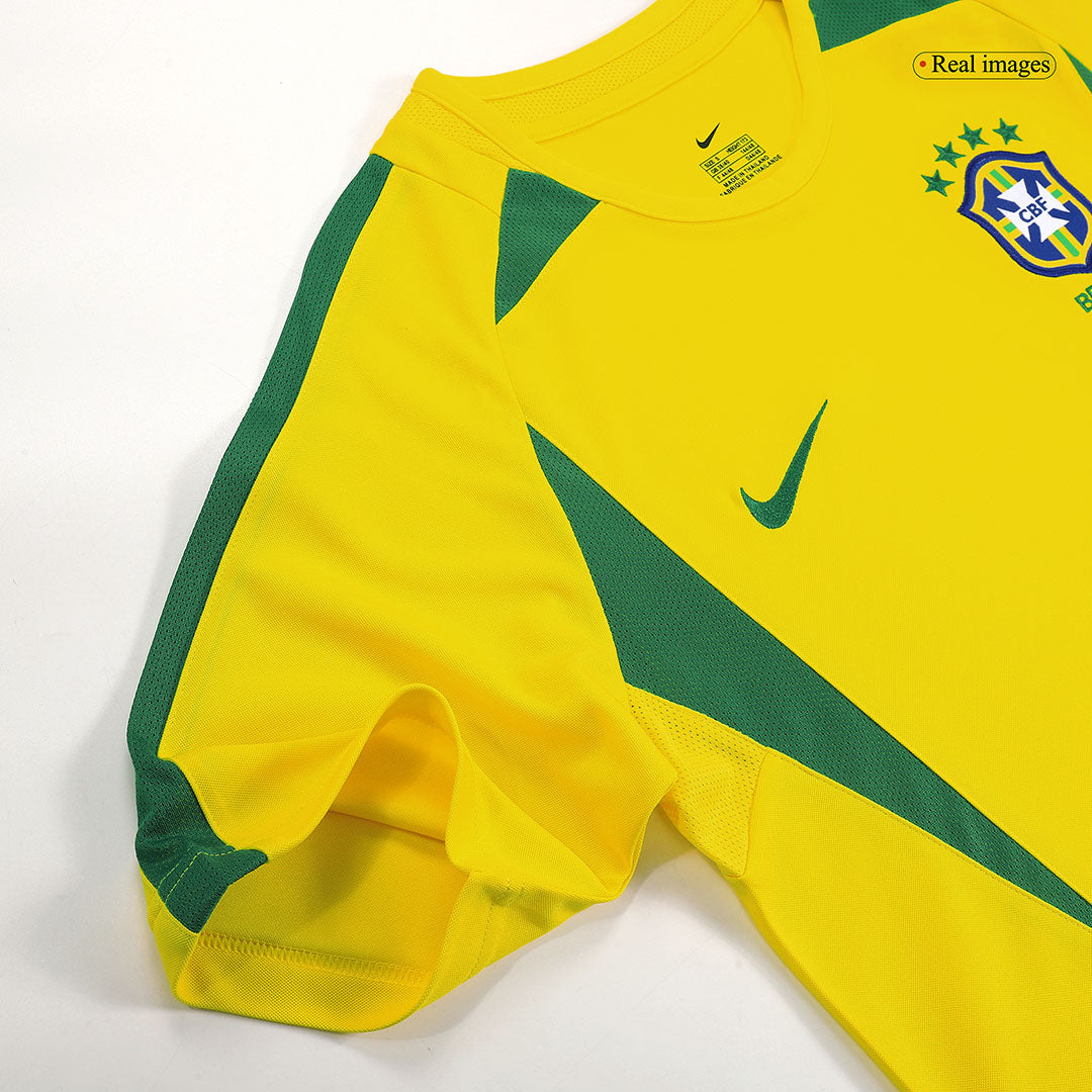 RONALDINHO #11 Brazil Retro Jersey Home Soccer Shirt 2002/03 - Image 3