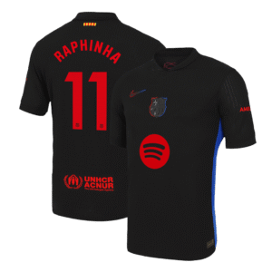 Authentic RAPHINHA #11 Barcelona Soccer Jersey Away Shirt 2024/25 Spotify Logo Without Text