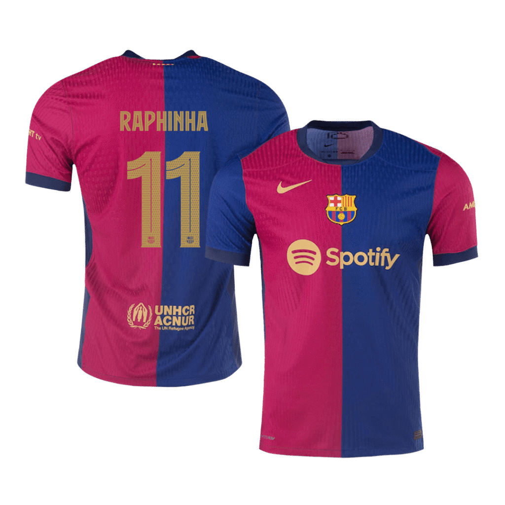 Authentic RAPHINHA #11 Barcelona Soccer Jersey Home Shirt 2024/25 - UCL