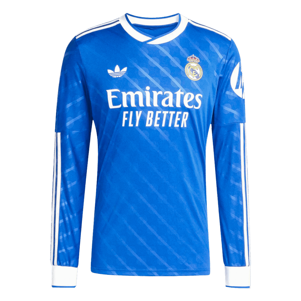 Real Madrid Third Away Long Sleeve Soccer Jersey 2025/26 Blue