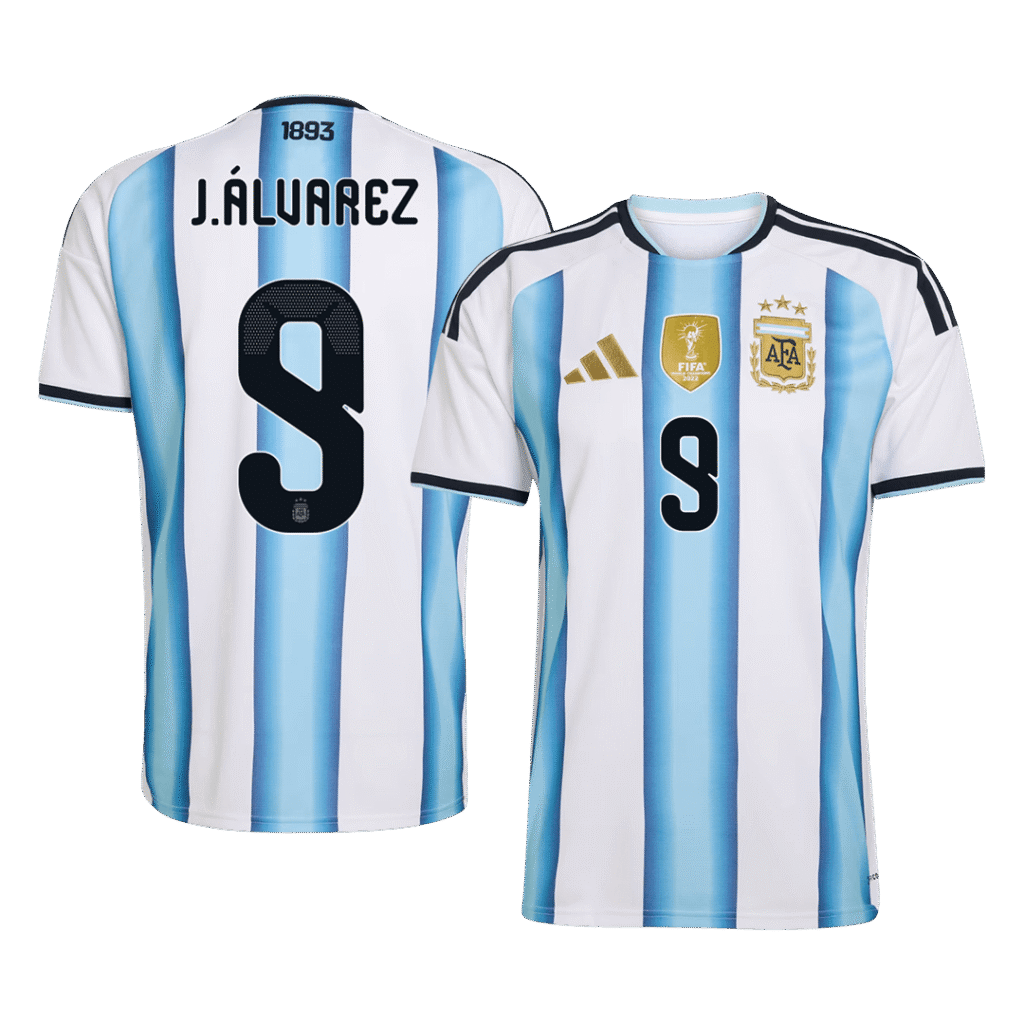 J.ÁLVAREZ #9 Argentina Home Soccer Jersey World Cup 2026