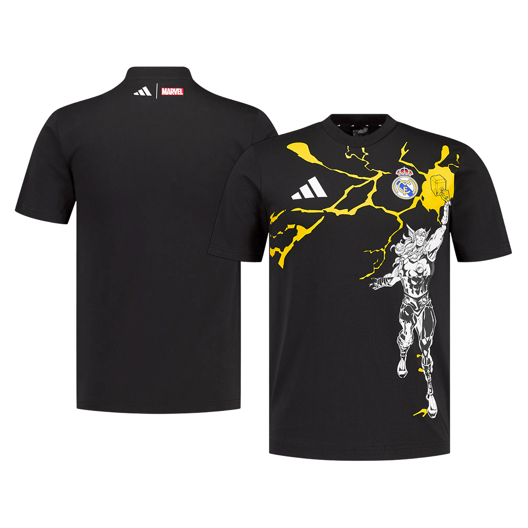 Real Madrid X Marvel Soccer Jersey 2025/26 Black - Image 2