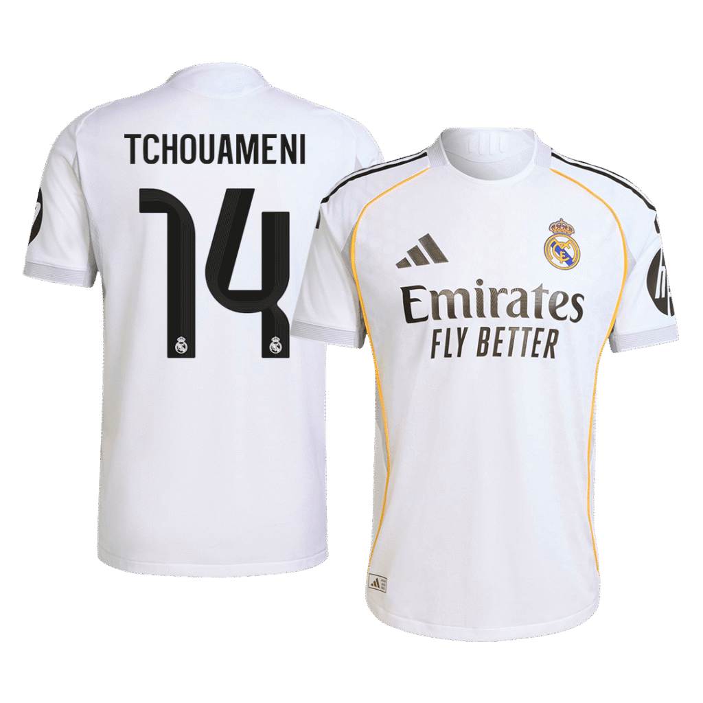 TCHOUAMENI #14 Real Madrid Home Authentic Soccer Jersey 2025/26