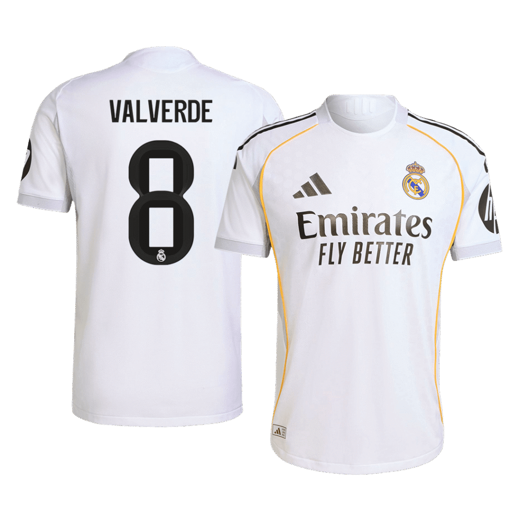 VALVERDE #8 Real Madrid Home Authentic Soccer Jersey 2025/26
