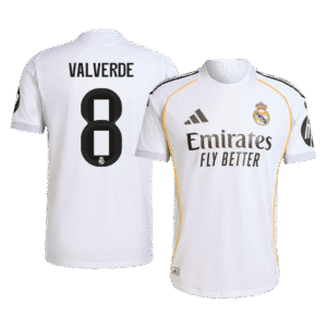 VALVERDE #8 Real Madrid Home Authentic Soccer Jersey 2025/26