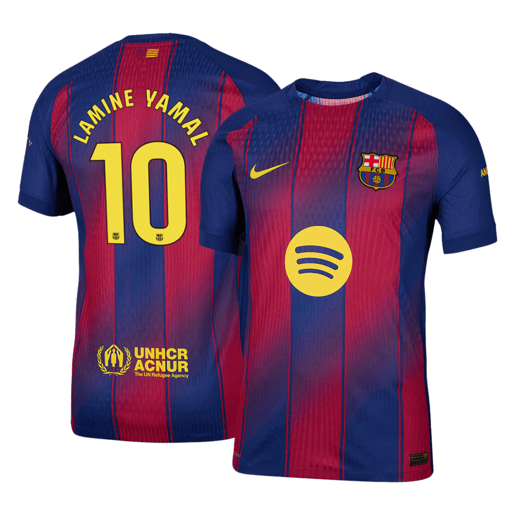 LAMINE YAMAL #10 Barcelona Home Authentic Soccer Jersey 2025/26