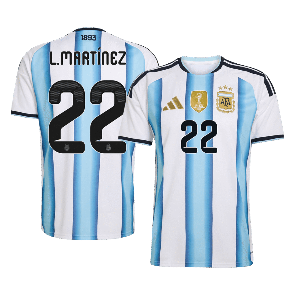 L.MARTÍNEZ #22 Argentina Home Soccer Jersey World Cup 2026