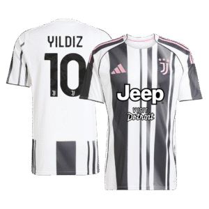 Juventus Jeep x Visit Detroit Sponsor YILDIZ #10 Home Soccer Men's Jersey 2025/26