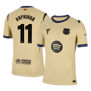 RAPHINHA #11 Barcelona Away Authentic Soccer Jersey 2025/26 - UCL