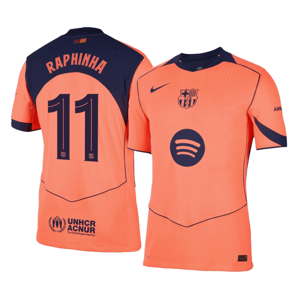 RAPHINHA #11 Barcelona Third Away Authentic Soccer Jersey 2025/26 - UCL