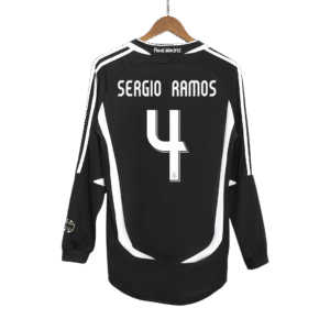 SERGIO RAMOS #4 Retro Real Madrid Jersey Away Soccer Shirt 2006/07