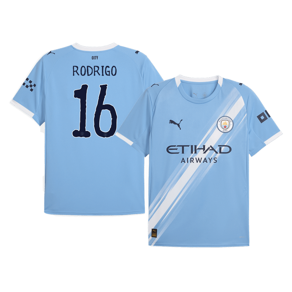 RODRIGO #16 Manchester City Home Soccer Jersey 2025/26 Blue Jersey - Club World Cup
